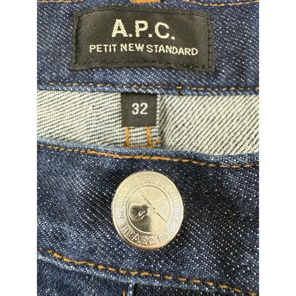 APC Petit New Standard Unisex Jeans Size 32x27 Slim Tapered Button Fly - Picture 3 of 11